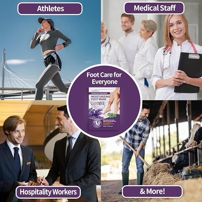 Moisturizing Foot Mask 5 Pack,Hydrating Foot Masks for Dry Cracked Feet,Moisturizing Socks Dry Skin Moisturizer for Soft and Smooth Touch Feet,Foot Care Spa Gifts for Women Men Mother's Day Gifts