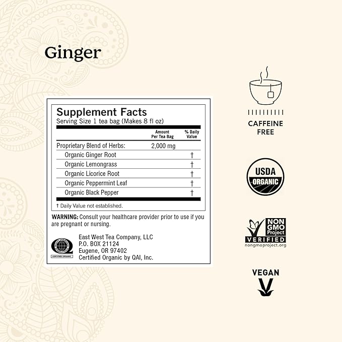 Yogi Tea Ginger Variety Sampler - 16 Bags per Pack (3 Packs) - Caffeine-Free, Organic Nausea Relief Teas – Supports Digestion - Includes Ginger, Mango & Lemon Flavors
