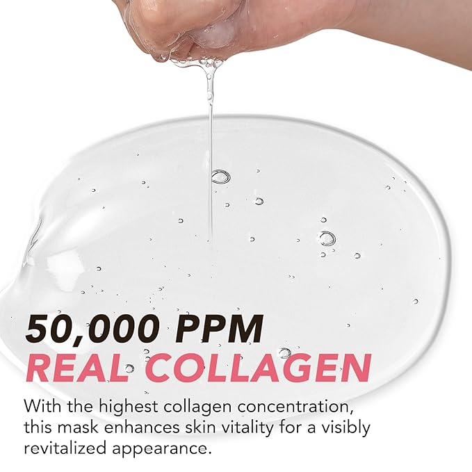 Collagen Face Mask, Hydrating Overnight Hydrogel Mask, Elasticity Improvement, Firming, Moisturizing-8 Pack