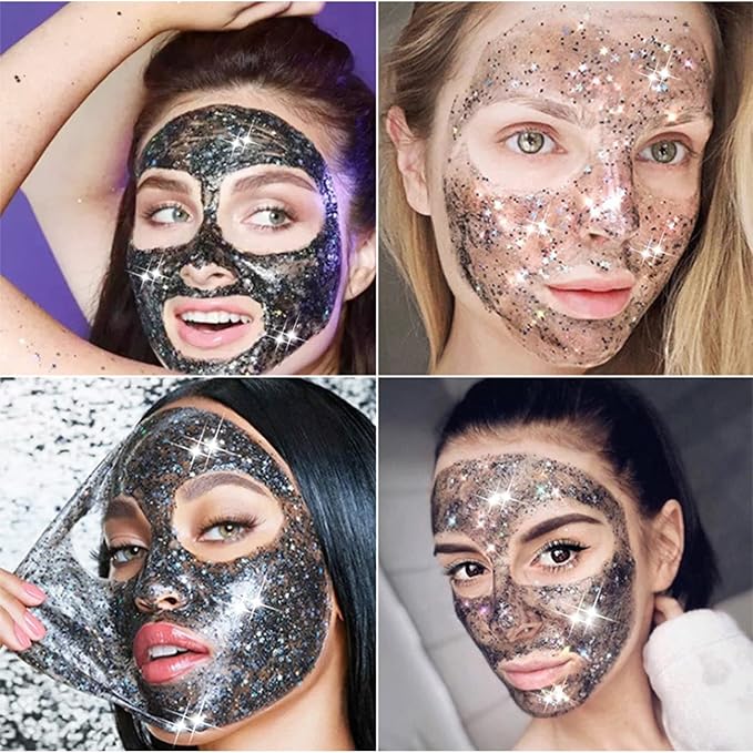 AICHUN BEAUTY Bamboo Charcoal Aloe Vera Peel-Off Glitter Mask Oil-Control Anti-Acne Moisturizing Detox Cleansing 10 minutes Facial Therapy 120ml/4.06fl.oz