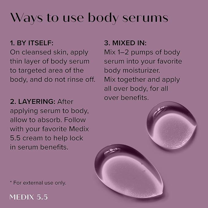 MEDIX Retinol Body Lotion + 20% Vitamin F Booster Serum Moisturizer 2PC Skin Care Set | Crepey Skin Care Treatment | Retinol Body Cream Targets Appearance Of Sagging Crepe Skin & Wrinkles, 2PC Set