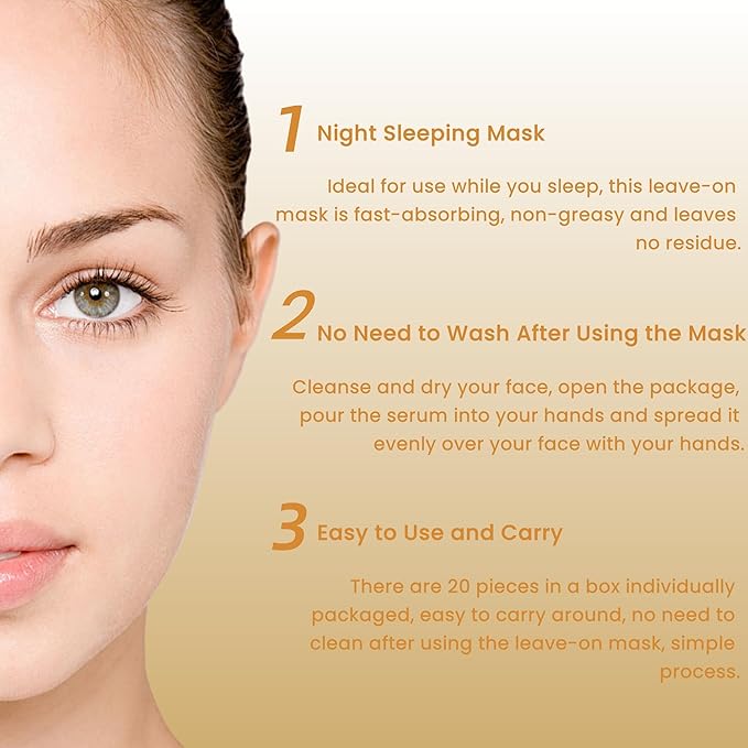 Tenfold Collagen Face Mask, Face Masks Skincare, Hydrates, Moisturizes, Brightens, Firms, and Reduces the Appearance of Fine Lines and Wrinkles, Contains Niacinamide and Hyaluronic Acid (1box)