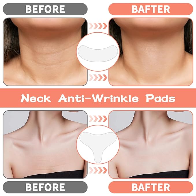 Neck Wrinkle Patches, Anti Wrinkle Silicone Patches,Reusable Chest Firming and Tightening Facial Masks, Collagen Neck Fine Line Pads for Women Reduce Fine Wrinkles, Moisturizing & Firming