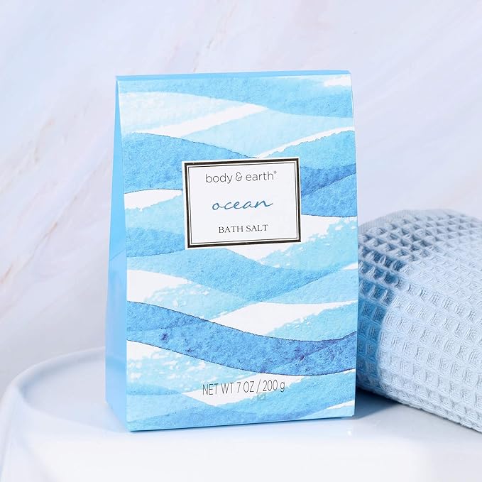 7 Pcs Spa Gift Basket & 5 Pcs Spa Gifts for Women with Ocean Scent, Bath Spa Gift Set for Women