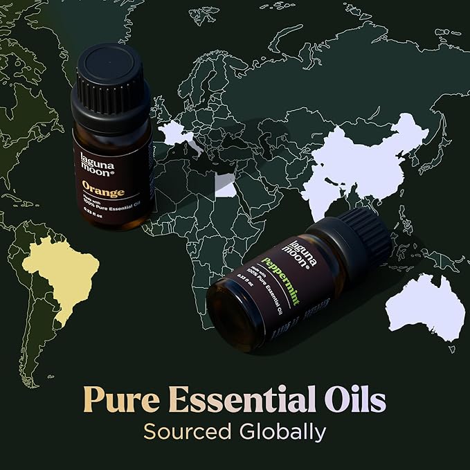 Essential Oils Set - Top 20 Gift Set Oils for Diffusers, Humidifiers, Soaps, Aromatherapy, Candle Making Scents, Cars & Home Products - Peppermint, Tea Tree, Lavender, Eucalyptus, Lemongrass (10mL)