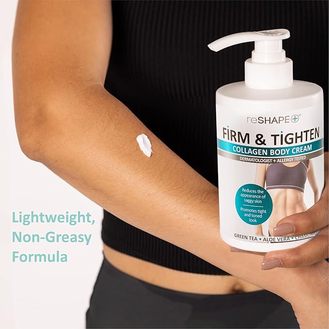 Reshape+ Collagen Firming Cream + Vitamin C Hydrating Body Oil Set for Arms, Legs, Back, Tummy - Skin Care Set