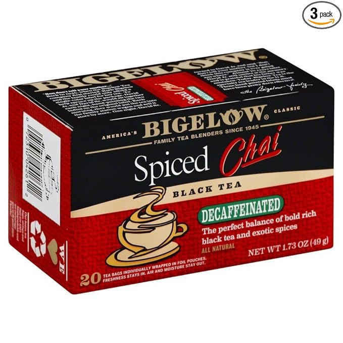 Bigelow Tea Decaf Chai Spiced 20 Bags (3 Pack)