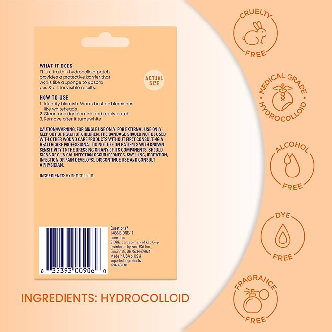 Bioré Pimple Patches, Cover & Conquer Blemish Patch, Medical Grade Ultra-Thin Hydrocolloid for Covering Zits and Blemishes, HSA/FSA Approved, 30 Count