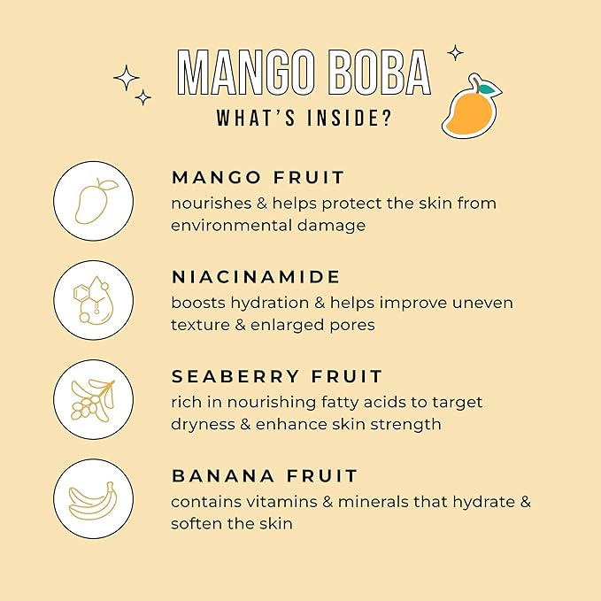Avatara Mango Boba Nourishing Hydrogel Mask, 2-Piece Hydrating, 30 g, 1-Pack