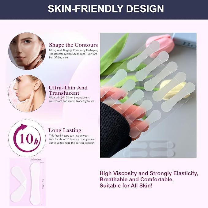 Face Lift Tape Invisible,200PCS,Facelift Tape for face,Double Chin, Saggy Skin,Wrinkles Lifting,live streaming,V-Shaped Face Lifter Tape Overnight,lift strips,lift stickers