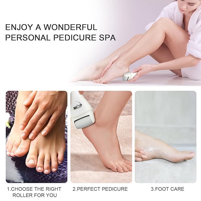 Electric Foot Callus Remover, Rechargeable Portable Electronic Foot File Pedicure Tools, Electric Callus Remover Kit, Professional Pedi Feet Care Perfect for Dead, Hard Cracked Dry Skin Ideal Gift