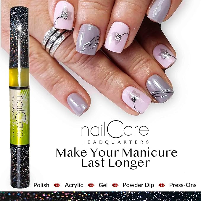 Cuticle Oil Pen for Nails - Nail Strengthener & Growth Oil and Serum for Damaged Nails, Hangnails w/Jojoba cuticle oil—Coconut Lime Verbena Fragrance - Holographic Glitter Pens 4-Pack