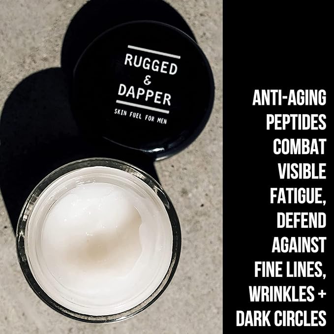 RUGGED & DAPPER Premium Men's Eye Cream | Age Defense for Dark Circles, Wrinkles & Puffy Eyes | Unscented | Hyaluronic Acid, Aloe + Argan Oil