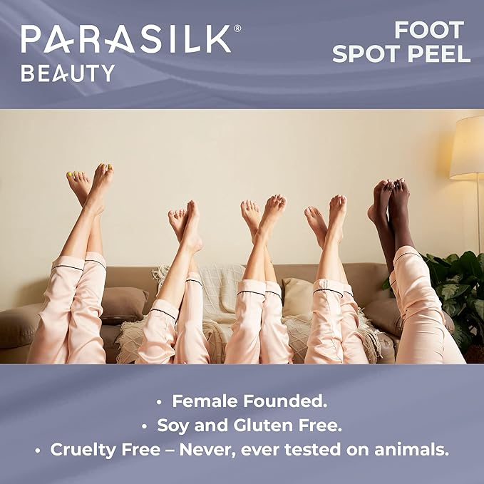 Parasilk Exfoliating Foot Spot Peel– 2 Gel Sponge Applicators & 2 Pairs of Exfoliation Booties. Targeted Repair for Rough, Dry Skin, Cracked Heels and Feet