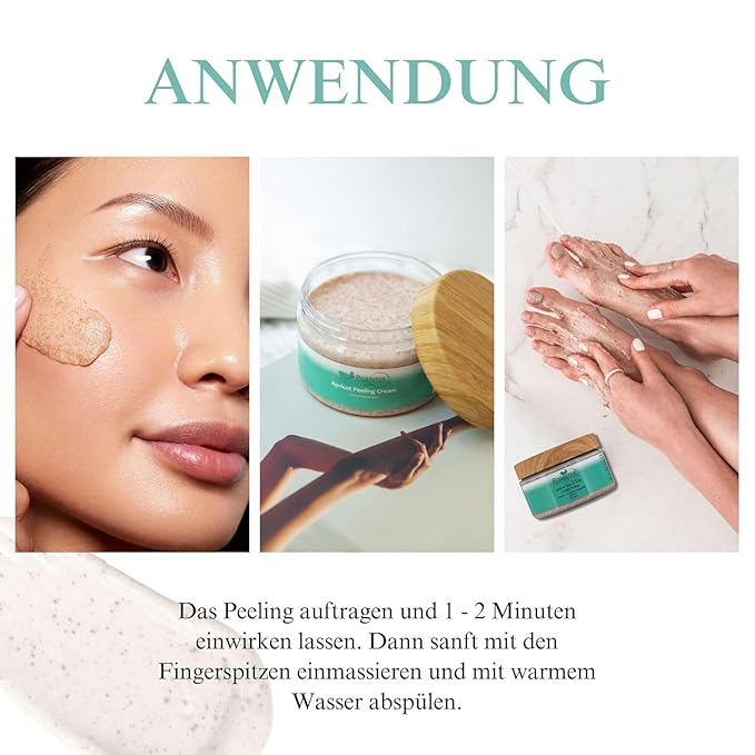 Deep Exfoliating Body Scrub Gentle - Apricot Face and Body Scrub Peeling - Body Polish Exfoliating Scrub Cream with shea butter and vitamins E and C