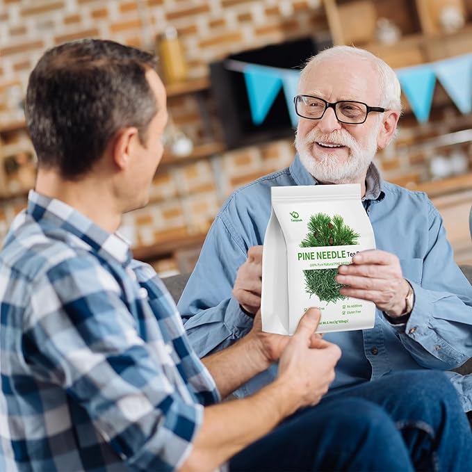 Wild Pine Needle Tea Bags - 60bags/6.4 Oz 100% Pure & Natural Pine Needle Herbal Tea, Caffeine Free, No Additives, No Sugar, Non-gmo, No Gluten