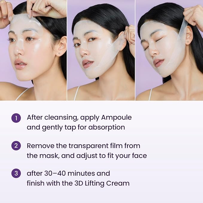 Probioderm™ 3D Lifting Full Face Tension Gel Mask | NOT a Hydrating Mask – Firming & Tightening for Lifted, Sculpted Skin | 20-Peptide Complex & PDRN for Face Contouring & Jawline Definition