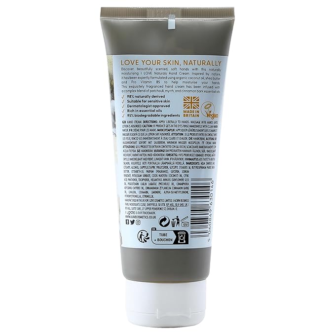 I Love Naturals Tonka Bean and Myrrh Hand Lotion - Hand Lotion for Dry Skin - Moisturizing Lotion with Shea Butter and Coconut Oil - 3.38 oz