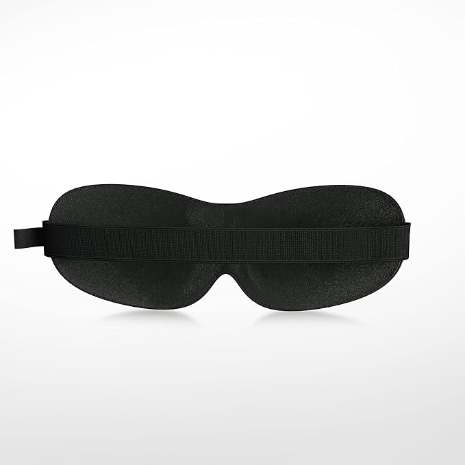 Beverly Hills Eye Mask Designed for Eyelash Extensions, 3D Contoured Design, Soft Fabric, Deep Eye Cavities, Form Fitting, Adjustable Headband Strap, No Pressure Sleep & Travel Eye Mask (Black)