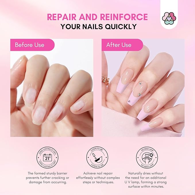 Saviland 60g Nail Repair Kit for Broken Damaged Nails and Cuticle Oil Vitamin E