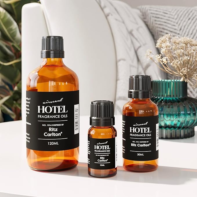 AirScent Hotel Diffuser Oil Inspired by The Ritz Carlton Hotel Scent - Premium Fragrance Oil No. 1014 for Ultrasonic and Waterless Diffusers and Crafting - 120 mL, 4 fl oz Glass Dropper Bottle