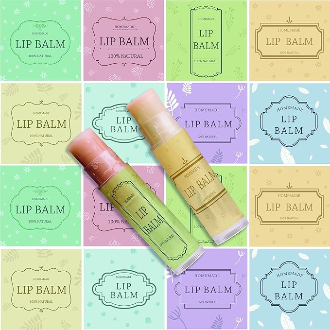 CRASPIRE Lip Balm Labels 80pcs Homemade Style-Color)