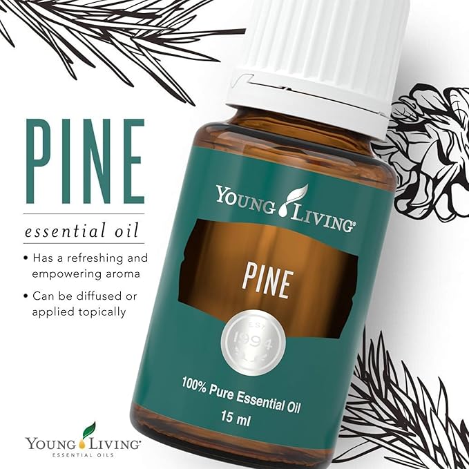 Young Living Pine Essential Oil | 15 ml | Fresh, Woodsy Aroma for Uplifting Energy, DIY Cleaning, Aromatherapy Diffusion, Relaxing Massage, Grounding Meditation, Topical Use, Dilution Required