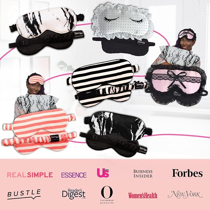 Celestial Silk Mulberry Silk Sleep Eye Mask with Adjustable Elastic Strap (Normal - Adjustable, White Marble)