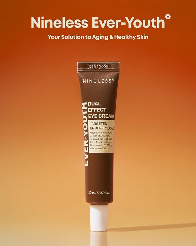 Ever-Youth Dual Effect Eye Cream Korean Skincare Instant Lifting Technology for Firm Eyes with Niacinamide Adenosine Hyaluronic Acid Ceramides for Fine Lines Bags Puffiness 0.5 fl oz