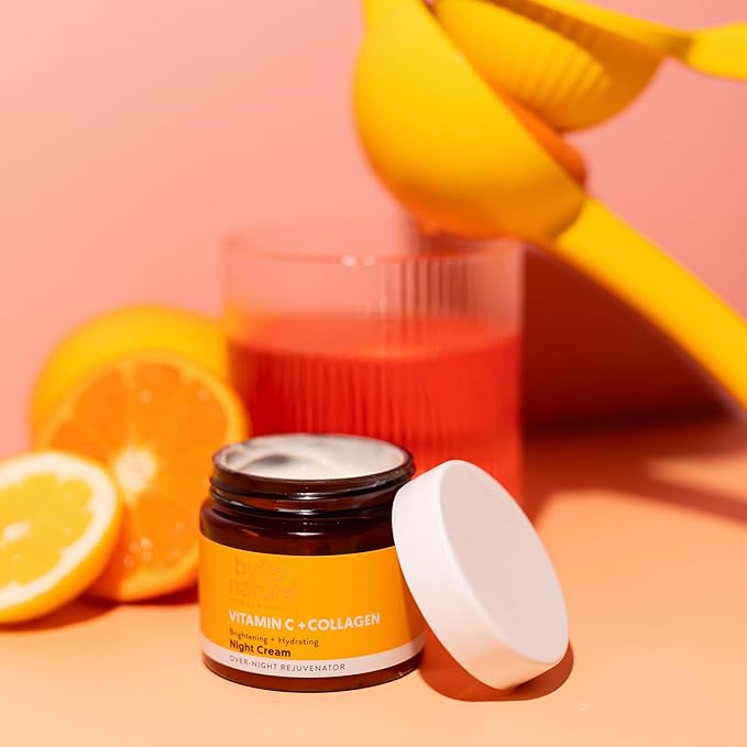 By Nature Face Night Cream - Vitamin C + Collagen PM Moisturizing Facial Lotion for Women (2 Oz)