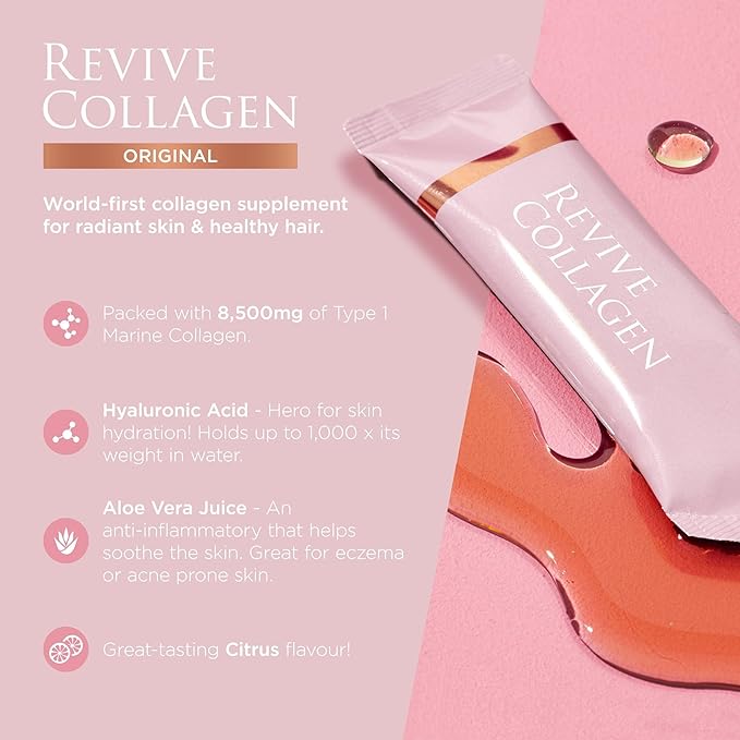Premium 8,500mg Hydrolyzed Marine Collagen Supplements Drink with Added Hyaluronic Acid & Aloe Vera for Healthy Skin, Hair, Nails & Joints | Lemon & Lime (14 Days Supply)