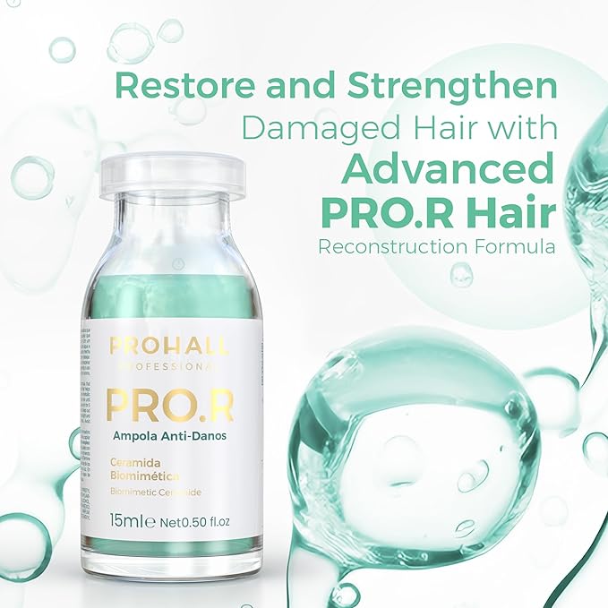 Ampolla Para el Cabello Maltratado Y Seco - Deep Conditioning Hair Mask for Damaged Hair - Pro R Brazilian Hair Protein Treatment for Blondes- Deep Conditioner for Dry Damaged Hair - Prohall 0.50 FLOz