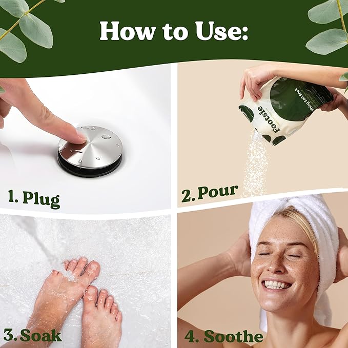 Footsie Soothing Tea Tree Oil Epsom Salt Soak - for Calluses, Aches & Pain, Athlete's Foot - Made in USA - Soothes Cracked Heels, Flaky Skin - 100% Organic, Pedicure Spa Salt - (Calluses & Cracks)