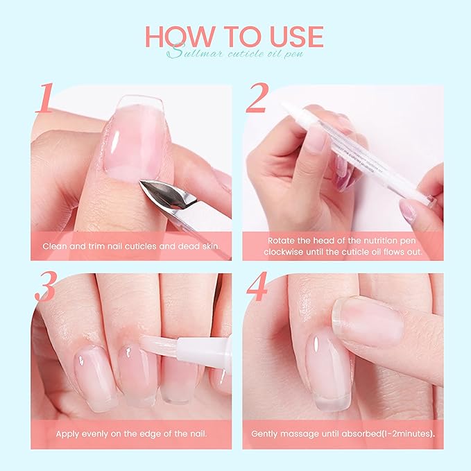 Cuticle Oil Pen Nail Oil Cuticle Pen Nail Care Kit Nourish Oil Repair Enhance Nail Surface for Salon Use(6pcs)