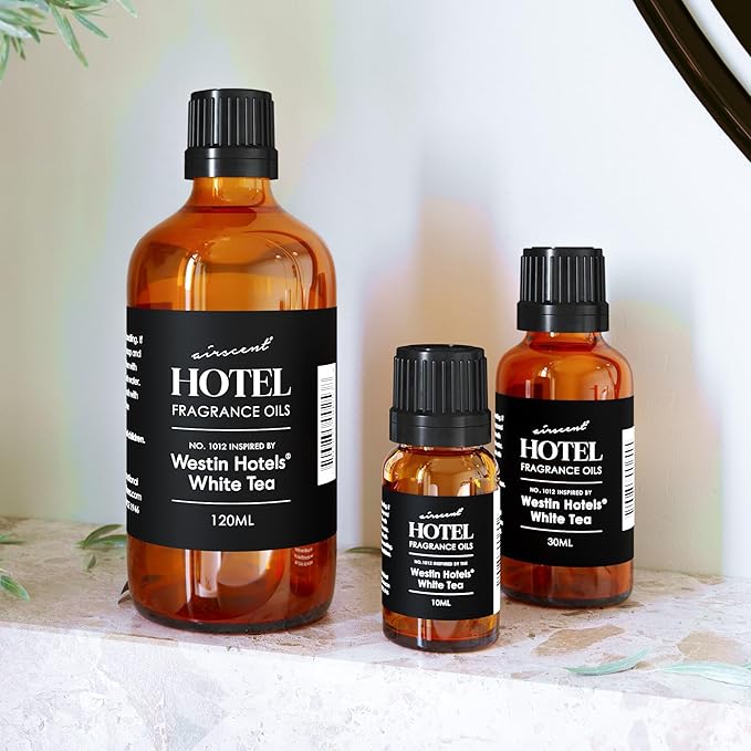 AirScent Hotel Diffuser Oil Inspired by Westin White Tea Hotel Scent - Fragrance Oil No. 1012 for Ultrasonic and Waterless Diffusers and Crafting - 30 mL, 1 fl oz Glass Dropper Bottle