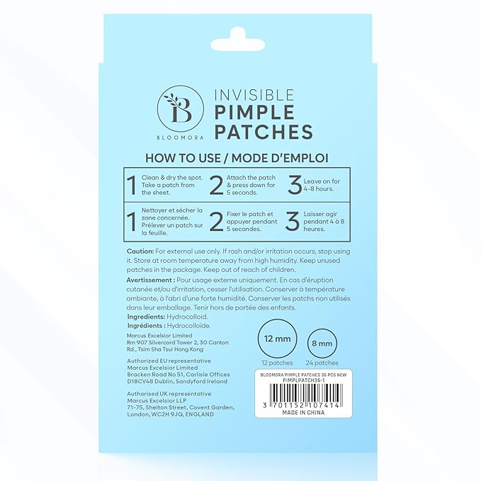 Invisible Pimple Patches for Face (36 Count) - Hydrocolloid Acne Spot Treatment - Acne Treatment for Face - Zit Patches - S/L Sizes