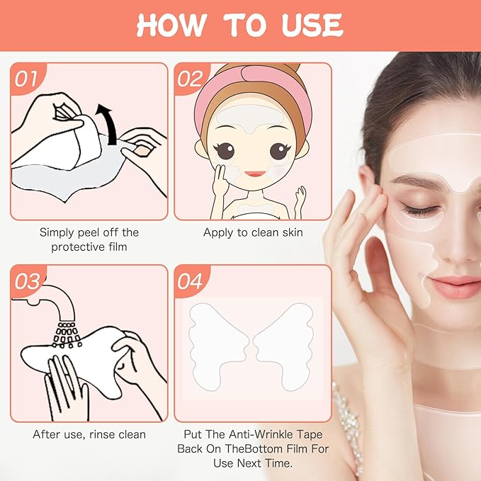Neck Wrinkle Patches, Anti Wrinkle Silicone Patches,Reusable Chest Firming and Tightening Facial Masks, Collagen Neck Fine Line Pads for Women Reduce Fine Wrinkles, Moisturizing & Firming