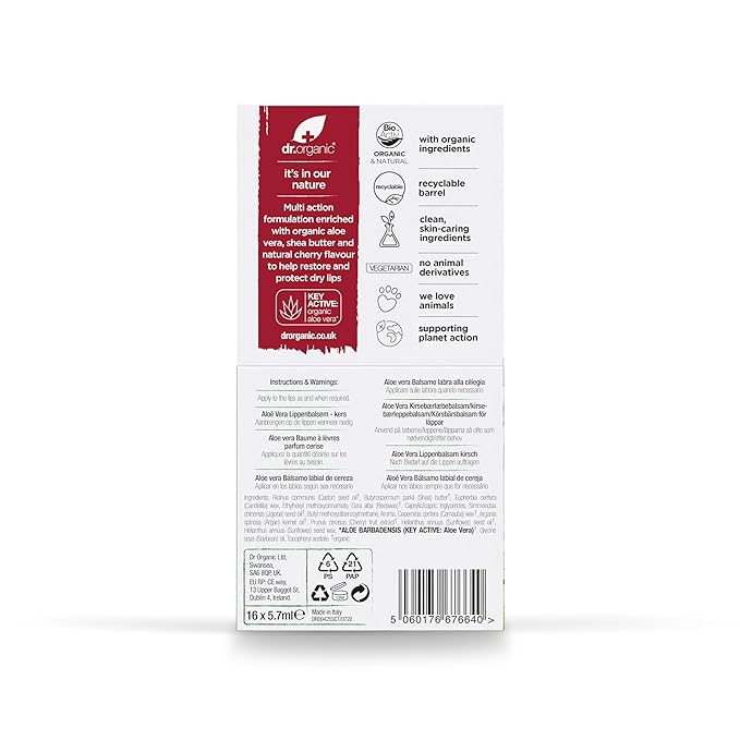 Organic Docotr Aloe Vera Cherry Lip Balm