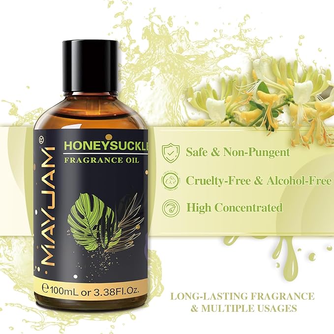 Honeysuckle Fragrance Oils Essential Oil - Honeysuckle Oil for Diffusers, 3.38FL.OZ/100ML Large Volume Fragrance Oil with Premium Glass Dropper