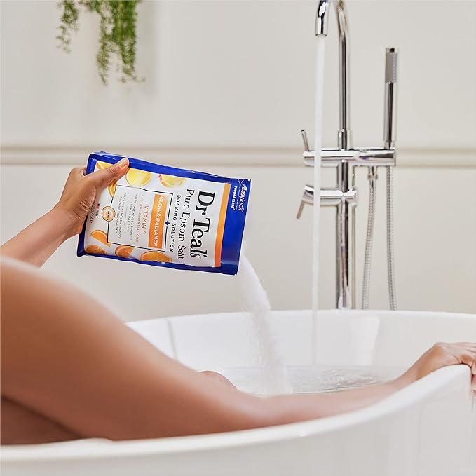 Dr Teal's Salt Soak with Pure Epsom Salt, Glow & Radiance with Vitamin C & Citrus Essential Oils, 3 lbs