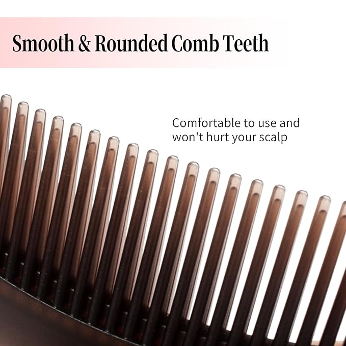 Dandruff Comb, Stainless Steel Fine Tooth Lice/Flea/Psoriasis Comb, Scalp Oil Buildup Removal Wide Hollow Tooth Button Hairbrush for Scalp Massage Care for Man Women and Kids, Set of 2 (Red)