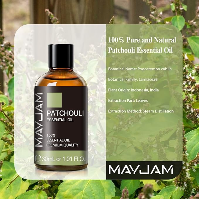 Patchouli Essential Oil, 1.01FL.OZ Essential Oils, Use with Diffuser, During Yoga, Massage, Bath, Patchouli Oil(30ml)
