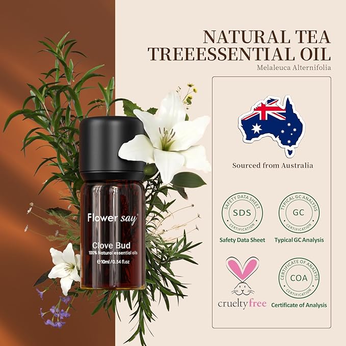 Clove Bud Essential Oil 0.34Oz - 100% Pure Natural MAX Undiluted Premium Therapeutic Grade Essential Oils for Toothache Diffuser/Skin Care/Massage/Hair/Toenails