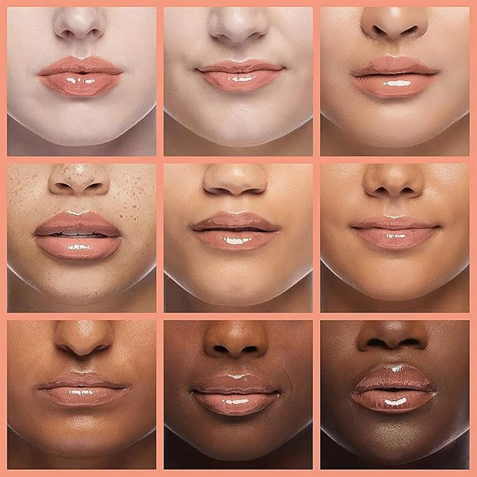 Plumping Lip Oil, Hydrating Gloss Tinted Lip Balm Transparent Lip Care, Big Brush Head Glitter Shine, Long Lasting Nourishing Non-sticky Fresh Texture(2PCS CLEAR)