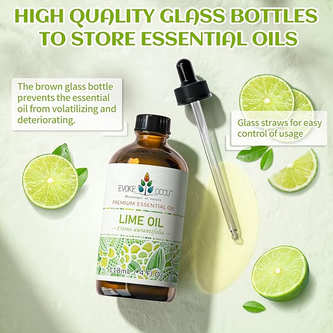 EVOKE OCCU Lime Essential Oil for Diffuser, Aromatherapy - 4 FL Oz