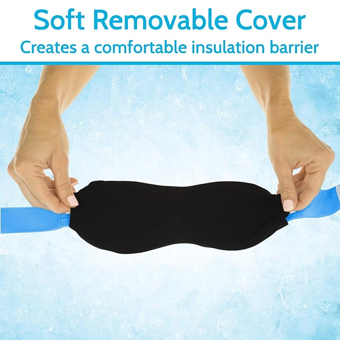 Arctic Flex Cold Eye Mask - Gel Ice Pack for Cool Sleeping, Dry Night Treatment - Reusable Hot Spa Therapy for Sleep, Skin Puffiness, Migraine