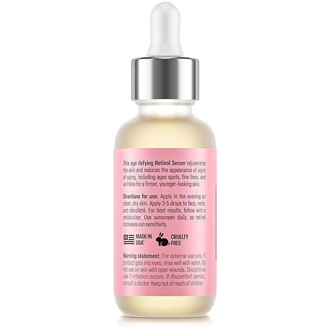 Skin Renewing Retinol Serum for Face Anti Aging & Pore Refining - Firming Serum for Fine Lines - Resurfacing Retinol Serum for Acne Marks - Retinol for Beginners Mild Formula 0.1%