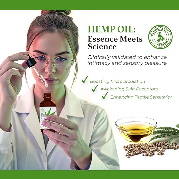 Natural Therapy Hemp & Lavender Body Oil – Moisturizing Body Oil – Hydrate & Soften Skin – Increase Skin Elasticity and Provide Anti-Aging Support (4 Fl.Oz)