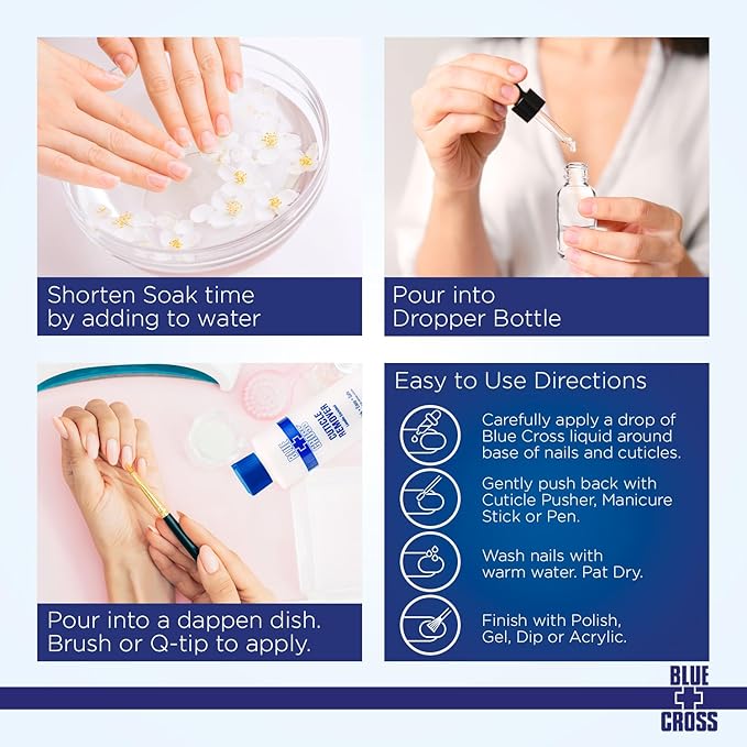 Blue Cross Hydrating, Moisturizing, Strengthening Cuticle Remover Oil with Lanolin + Extra Strength Callus Remover Gel for Heel or Feet, 32 oz each, 2 pack Professional Bundle