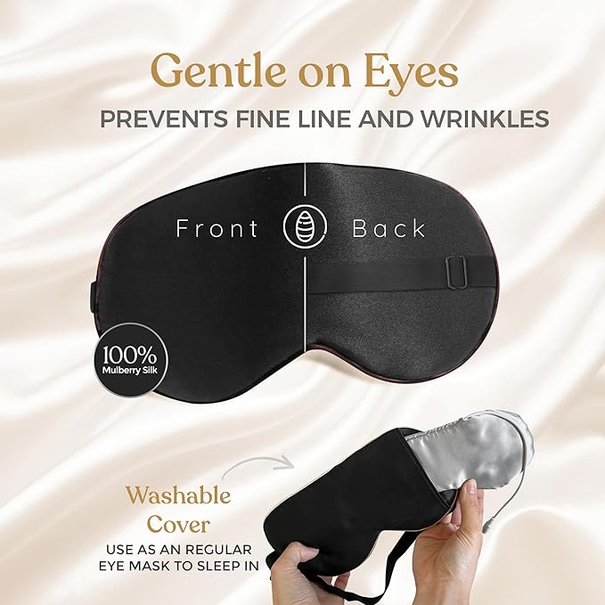 Heated Eye Mask for Dry Eye Relief - Stye Treatment, Warm Compress for Sinus, Electric Warming Patch With Moist Heat - Black